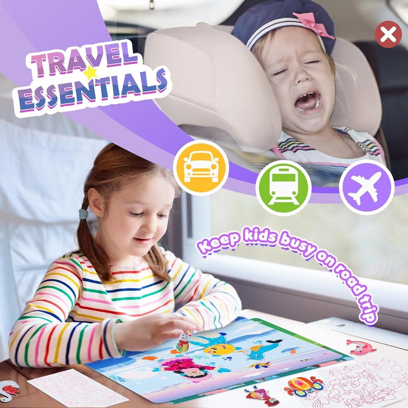 URMYWO Foil Arts and Crafts for Kids Ages 4-8, No Mess Princess Fun Foil Art Craft Supplies Kits, DIY Creative Activity Coloring Books, Travel Toys Gifts for 4 5 6 7 8 9 10 Year Old Girls Boys - Image 5